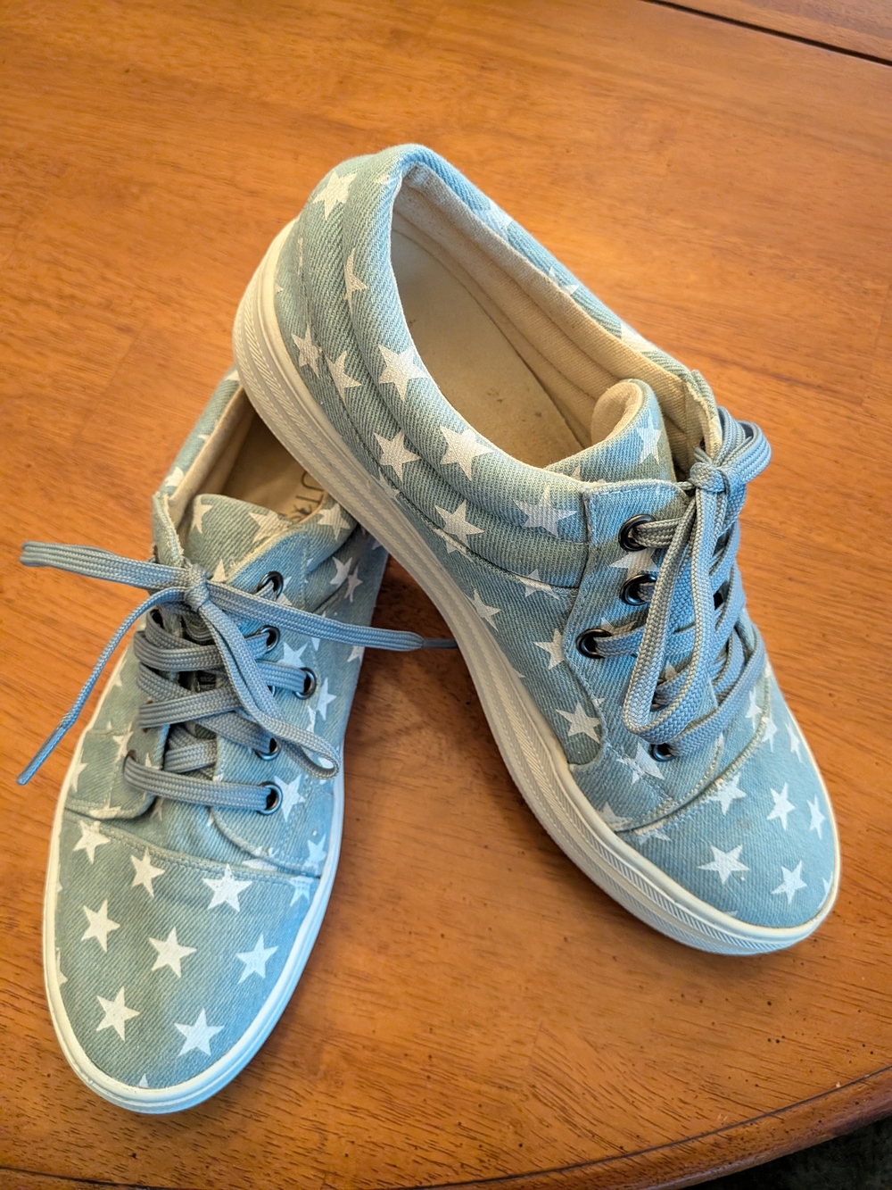 Corkys Light Blue Star Canvas Lace-Up Sneakers